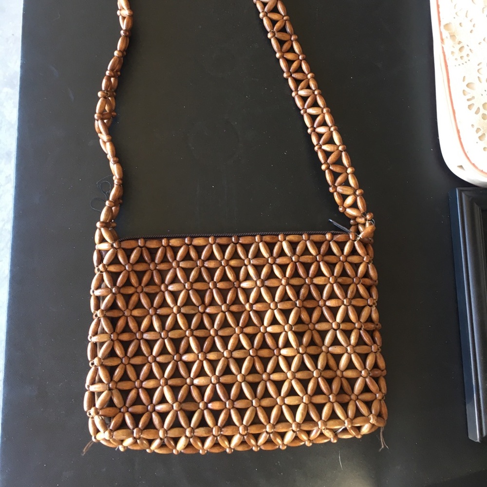 Brown beaded purse